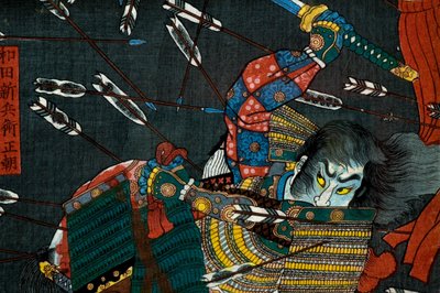 La battaglia di Shijō Nawate, c.1857 da Utagawa Kuniyoshi