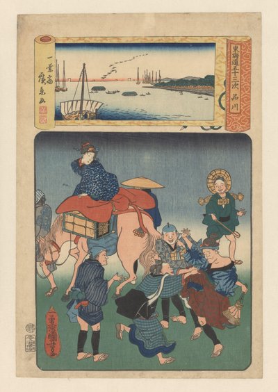 La stazione Shinagawa da Utagawa Kuniyoshi