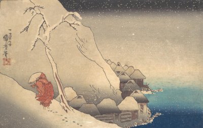 Viaggio in una Tempesta di Neve, ca. 1830 da Utagawa Kuniyoshi