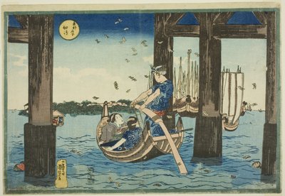 Isola Tsukuda (Tsukudajima), dalla serie "Luoghi famosi nella capitale orientale (Toto meisho)" da Utagawa Kuniyoshi