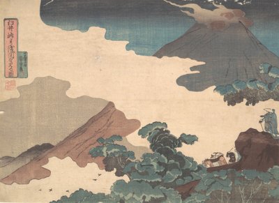 Vista del Monte Asama dal Passo Usui da Utagawa Kuniyoshi