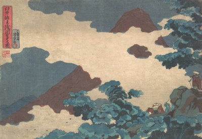 Vista del Monte Asama dal Passo Usui, ca. 1850 da Utagawa Kuniyoshi