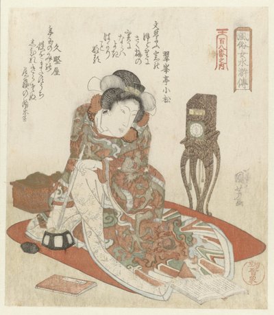 Donna con orologio (serie: Donne eleganti come eroi del Suikoden) da Utagawa Kuniyoshi
