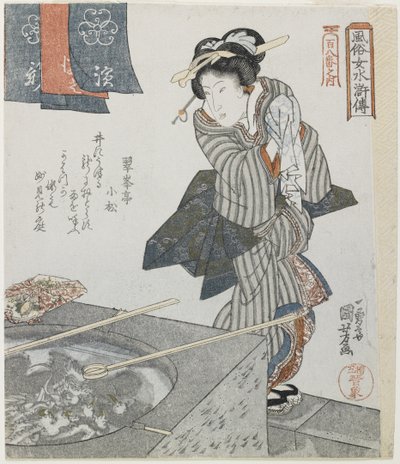 Lavarsi le mani come un Mitare di Gongsun Sheng, c. 1828 da Utagawa Kuniyoshi