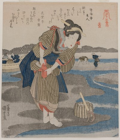 Donna che Allaccia le Gonne; dalla serie Cinque Immagini di Bassa Marea da Utagawa Kuniyoshi