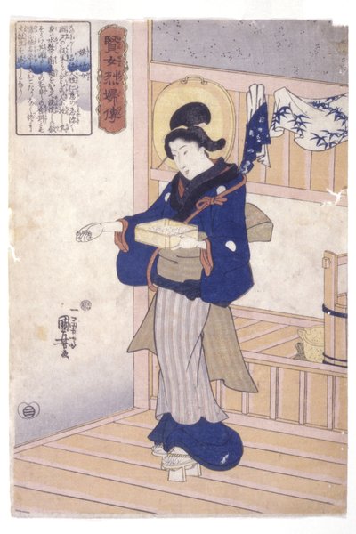Donna con scatola di semi da Utagawa Kuniyoshi