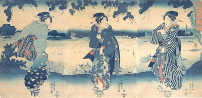Donne vicino a un fiume da Utagawa Kuniyoshi