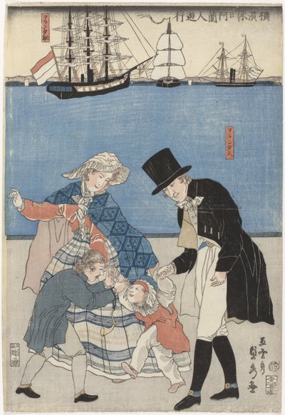 Olandesi in giro in un giorno libero a Yokohama da Utagawa Sadahide