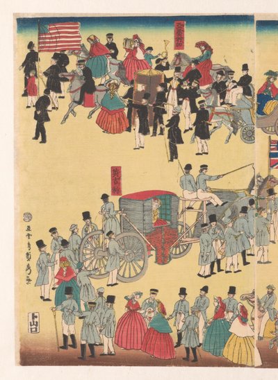 Processione di persone dai Cinque Paesi da Utagawa Sadahide