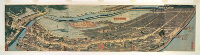 Vista panoramica rivista di Yokohama (Saikai Yokohama fukei) da Utagawa Sadahide