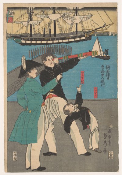 Russi in gita da Utagawa Sadahide