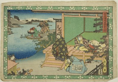 La scena di Domyoji (Domyoji no dan), dalla serie "I segreti di Sugawara (Sugawara denju)". da Utagawa Sadahide
