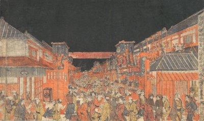 Sakaicho Fukiyacho Kaomise Yoshibai no Zu, ca. 1780 da Utagawa Toyoharu