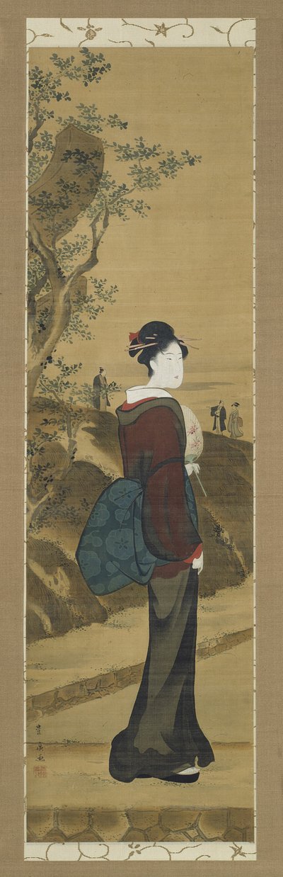 Bellezza al santuario di Mimeguri da Utagawa Toyohiro