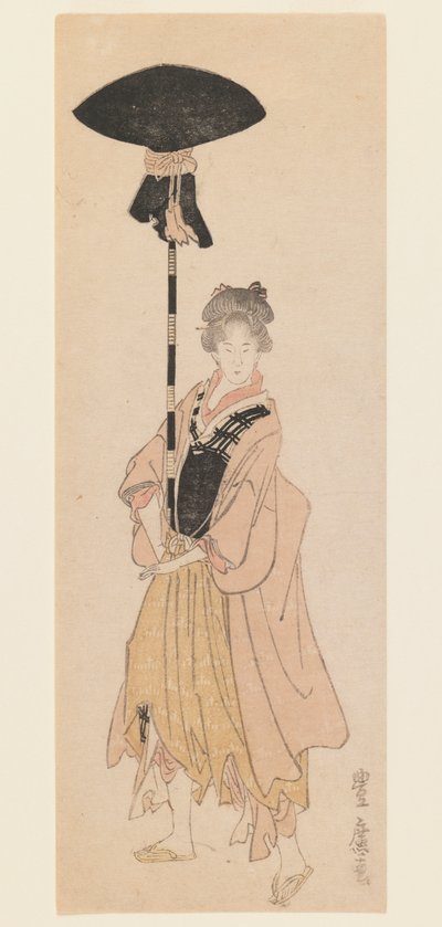 Giovane donna porta un palo adornato per una processione, c.1805-6 da Utagawa Toyohiro