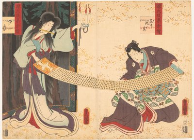 Due attori, uno dei quali nel ruolo di fantasma da Utagawa Toyokuni (I)