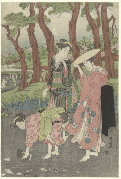 Raccolta di pesci e conchiglie con la bassa marea da Utagawa Toyokuni (I)