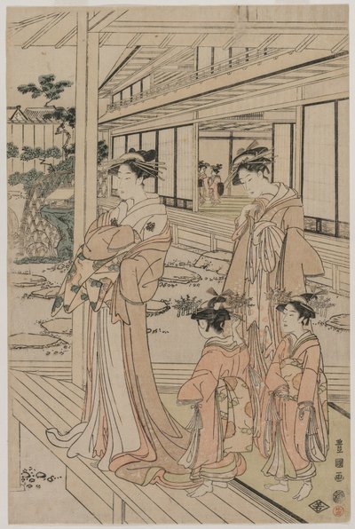 Cortigiana in piedi su una veranda, primi anni 1790 da Utagawa Toyokuni