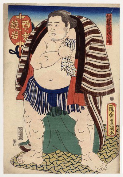 Ritratto del lottatore di sumo Kagamiiwa del lato ovest da Utagawa Toyokuni