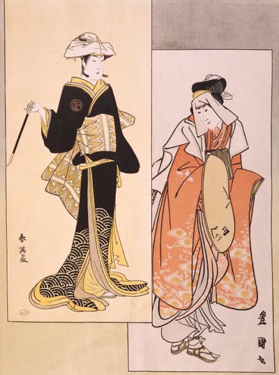 Ritratti di attori sul palco, circa 1794-1796, ukiyo-e di Shun-Yei (fine XVIII secolo) e Utagawa Toyokuni (1769-1825), riproduzione di xilografia, civiltà giapponese, periodo Edo (1603-1868) da Utagawa Toyokuni