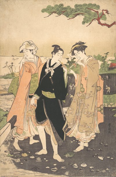 Lungo la riva del mare a Futami da Utagawa Toyokuni I