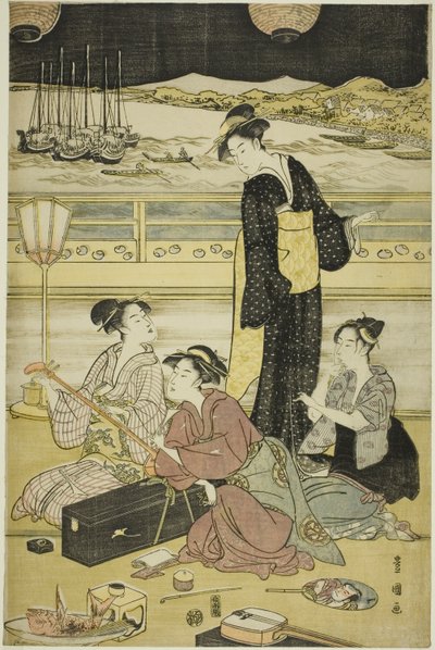 Festa serale a Shinagawa da Utagawa Toyokuni I