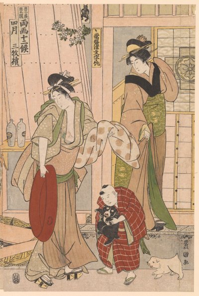 Pescivendolo del quarto mese, dalla serie Dodici mesi segni stagionali da Utagawa Toyokuni I
