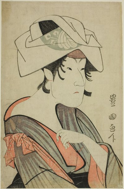 Nakayama Tomisaburo. Vestito da donna con un asciugamano sulla testa da Utagawa Toyokuni I