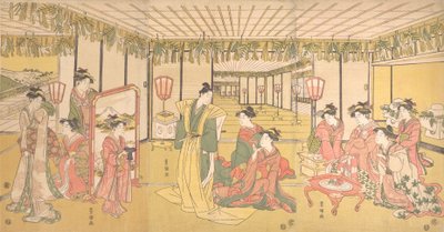 Celebrazione del Capodanno in una grande villa da Utagawa Toyokuni I
