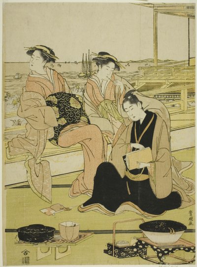 Vista sulla baia di Shinagawa da Utagawa Toyokuni I
