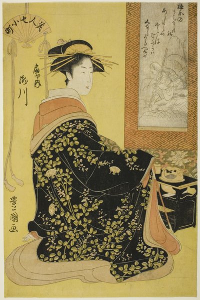 La cortigiana Takikawa di Ogiya, dalla serie Sette belle Komachi da Utagawa Toyokuni I
