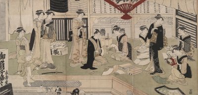 Il negozio di ventagli Eijudō da Utagawa Toyokuni I