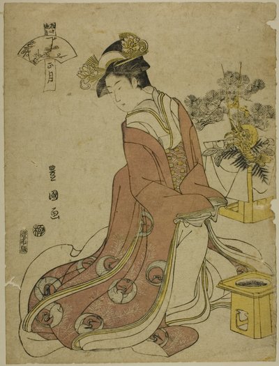 Il primo mese, dalla serie "I dodici mesi alla moda" da Utagawa Toyokuni I