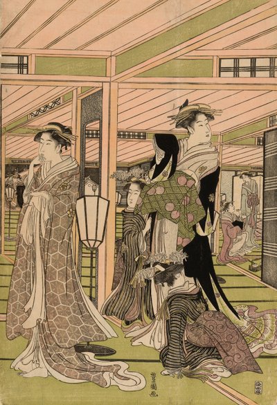 Il salotto di un bordello nel quartiere dei piaceri da Utagawa Toyokuni I
