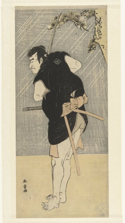Attore Ichikawa Danjuro, probabilmente come il ladro Sadakuro nella commedia sui 47 Ronin da Utagawa Toyomaru