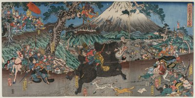 Caccia di Minamoto no Yoritomo sui pendii del Monte Fuji da Utagawa Yoshifuji