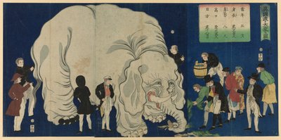 Il Grande Elefante da una Terra Straniera (Ikoku watari dai zo no zu) da Utagawa Yoshiharu