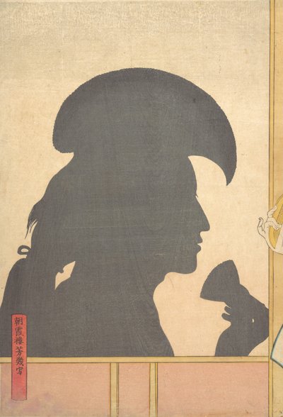 Immagine silhouette di attore Kabuki da Utagawa Yoshiiku