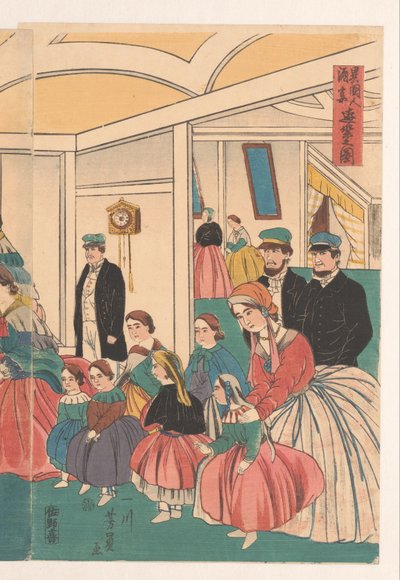 Stranieri si divertono durante un banchetto da Utagawa Yoshikazu