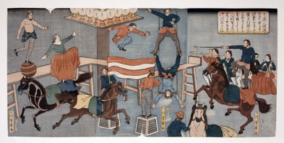Circo straniero a Yokohama da Utagawa Yoshikazu