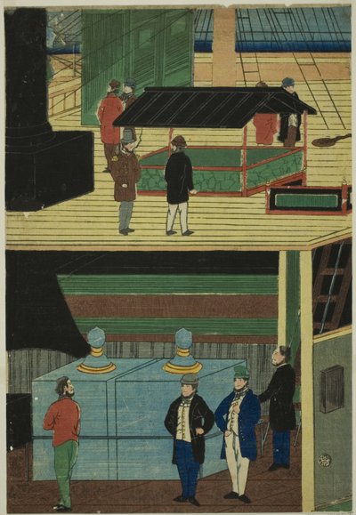 Interno di un piroscafo americano (Amerikakoku jokisen-chu no zu) da Utagawa Yoshikazu