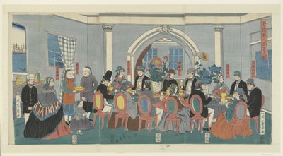 Cinque nazionalità a un banchetto da Utagawa Yoshikazu