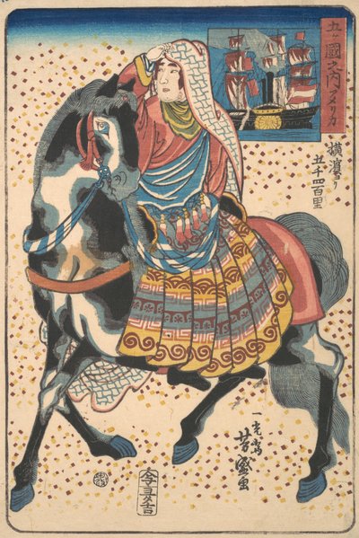 Donna Americana a Cavallo da Utagawa Yoshimori