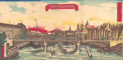 Veduta di Londra, la Prosperità dei Paesi: Londra, Inghilterra, settembre 1872 da Utagawa Yoshimori