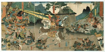 Battaglia, dalla serie 47 Samurai Fedeli, 1850-1880 da Utagawa Yoshitora