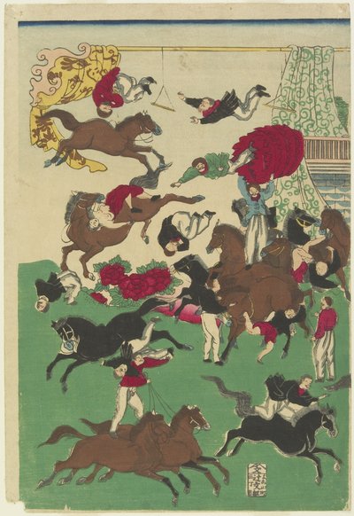 Acrobazie circensi da Utagawa Yoshitora