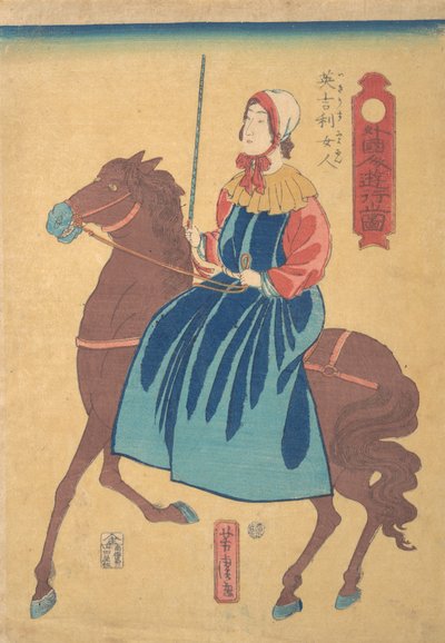 Donna inglese a cavallo da Utagawa Yoshitora