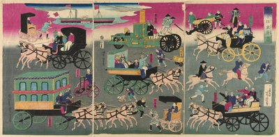 Veicoli per le strade di Tokyo (Tokyo orai kuruma zukushi) da Utagawa Yoshitora