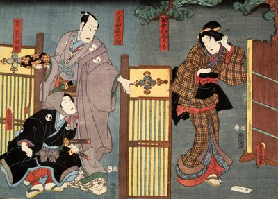 Scena dal Genji monogatari (Racconto di Genji) di Murasaki Shibuku (n. 978) c. 1860 da Utagawa and Toyokuni Kuniyoshi