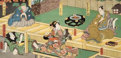 Scena dal Genji monogatari (Racconto di Genji) di Murasaki Shibuku (n. 978) c. 1860 da Utagawa and Toyokuni Kuniyoshi